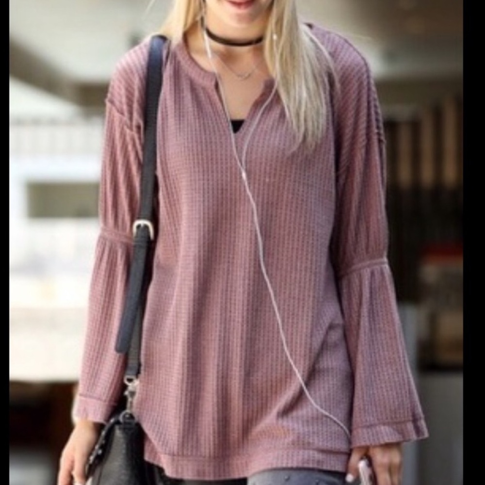 V-Neck Bell Sleeve Top